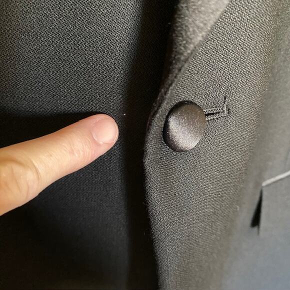 Versini Black Tuxedo Notched Collar 1-Button Single Breasted 100% Wool Men's 42L - Picture 11 of 15